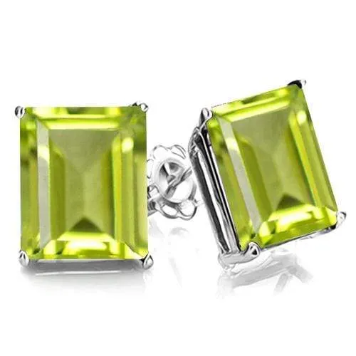 2.24 CT PERIDOT 10KT SOLID GOLD EARRINGS STUD