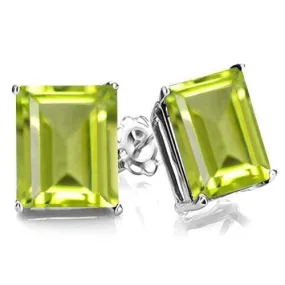 2.24 CT PERIDOT 10KT SOLID GOLD EARRINGS STUD