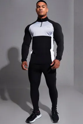 Active Gym Colour Block Funnel Neck Tracksuit