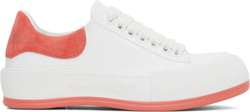 Alexander McQueen White & Pink Plimsoll Sneakers