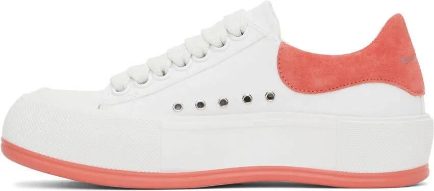 Alexander McQueen White & Pink Plimsoll Sneakers