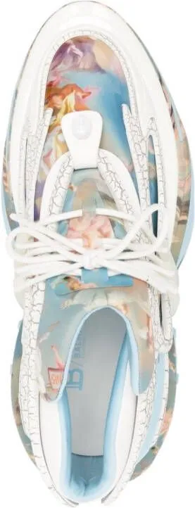 Balmain Unicorn Renaissance-print sneakers White