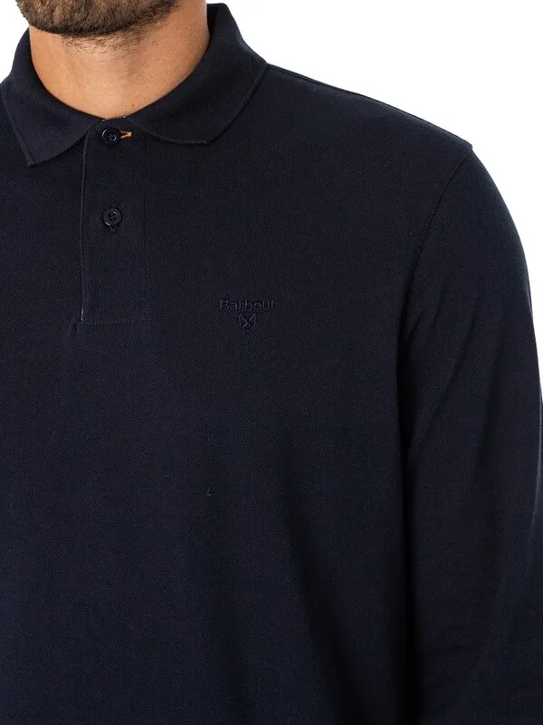 Barbour Essential Longsleeved Polo Shirt - Navy