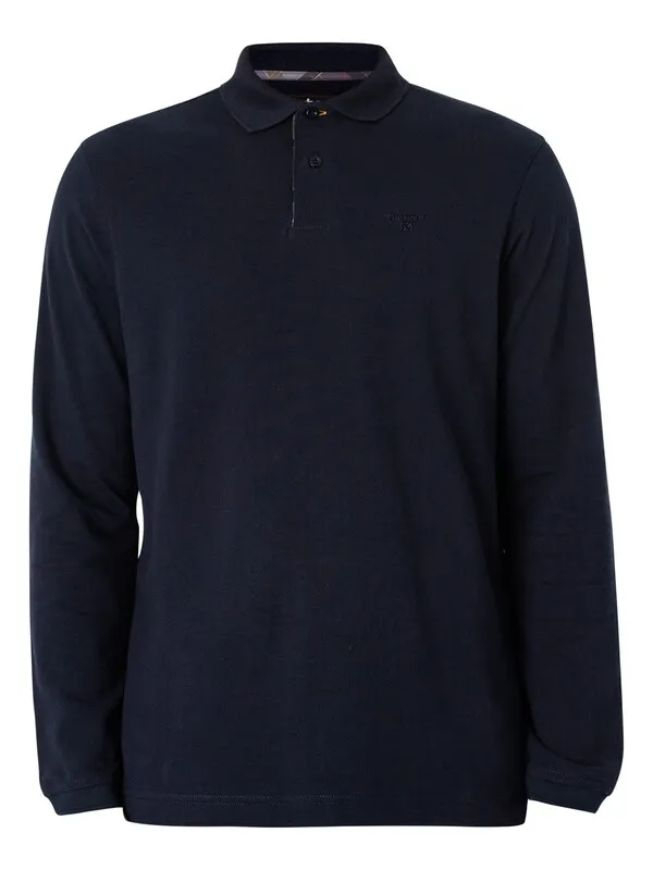 Barbour Essential Longsleeved Polo Shirt - Navy