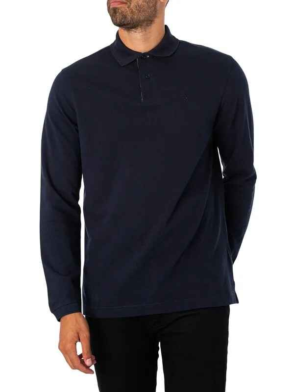 Barbour Essential Longsleeved Polo Shirt - Navy