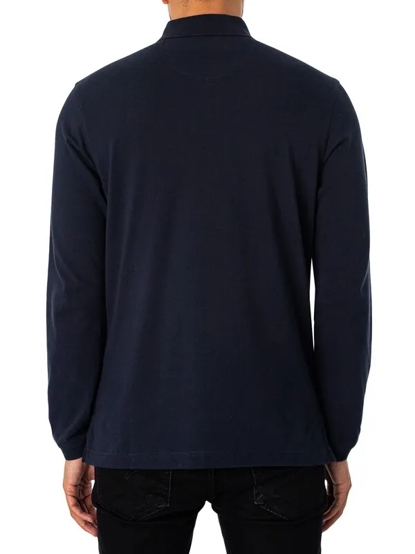 Barbour Essential Longsleeved Polo Shirt - Navy