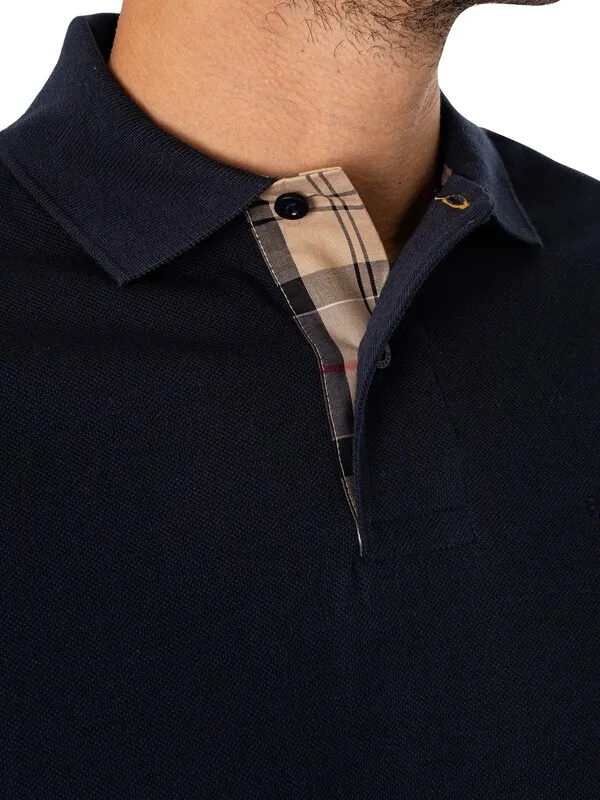 Barbour Essential Longsleeved Polo Shirt - Navy