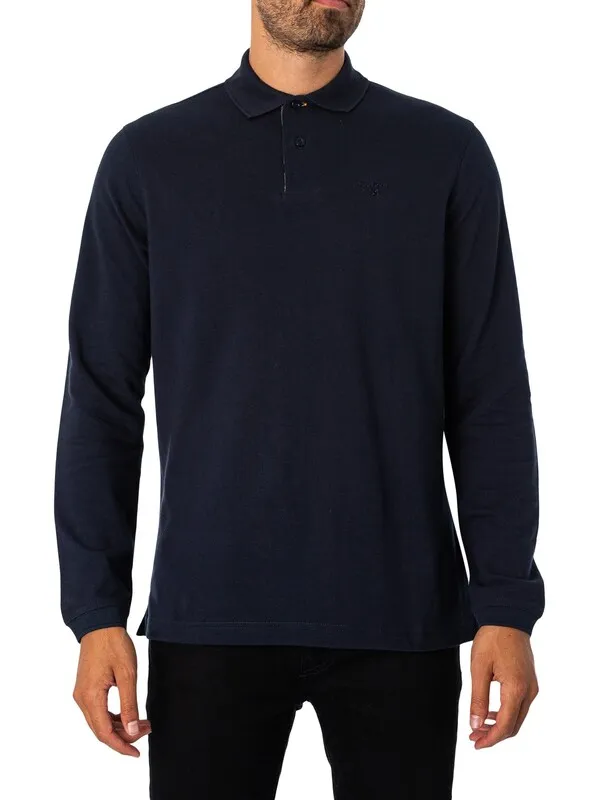 Barbour Essential Longsleeved Polo Shirt - Navy