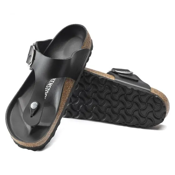 Birkenstock Womens Gizeh Big Buckle Natural Leather Black Sandals