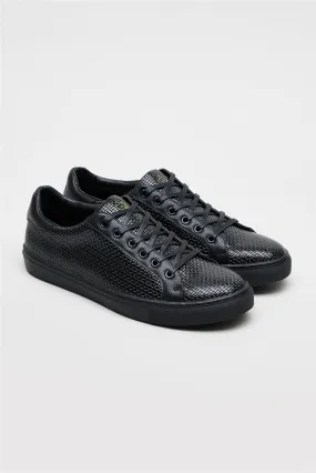 Black Kimber Patent Trainers