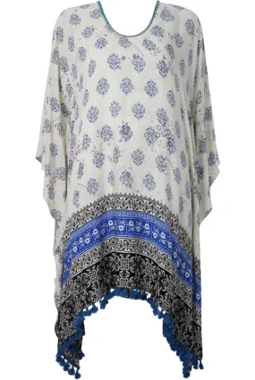 Blue Fringe Paisley Printed Tunic