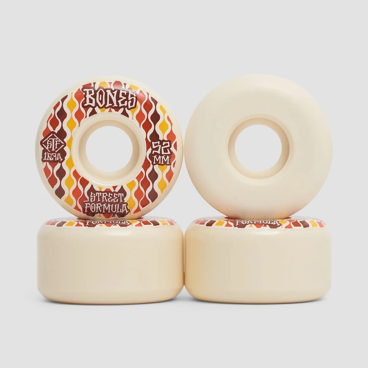 Bones Retros V2 Locks 103A STF Skateboard Wheels White 52mm