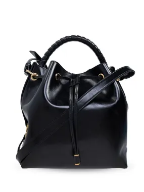 CHLO Elegant Black Leather Mini Bucket Bag