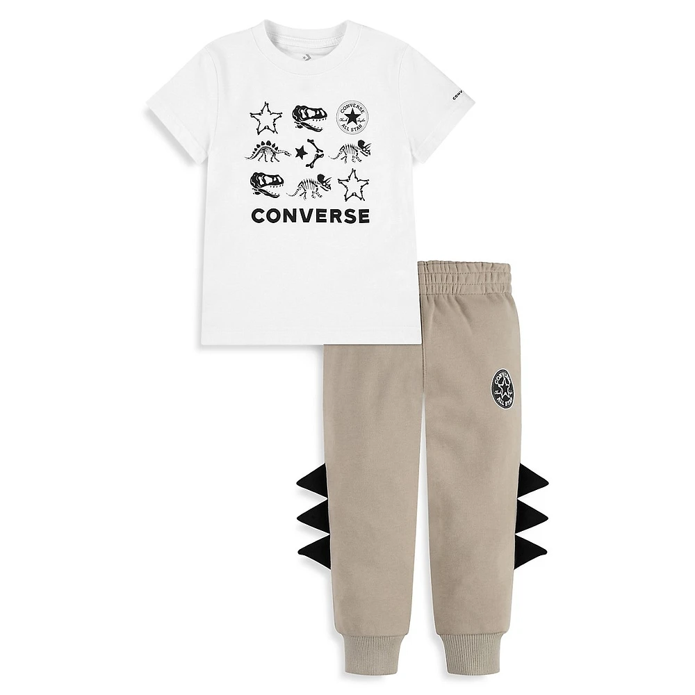 Converse Little Boy's 2-Piece Dinos T-Shirt & Joggers Set