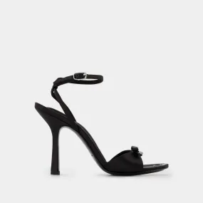 Dahlia 105 Bow  Sandals - Alexander Wang -  Black - Satin