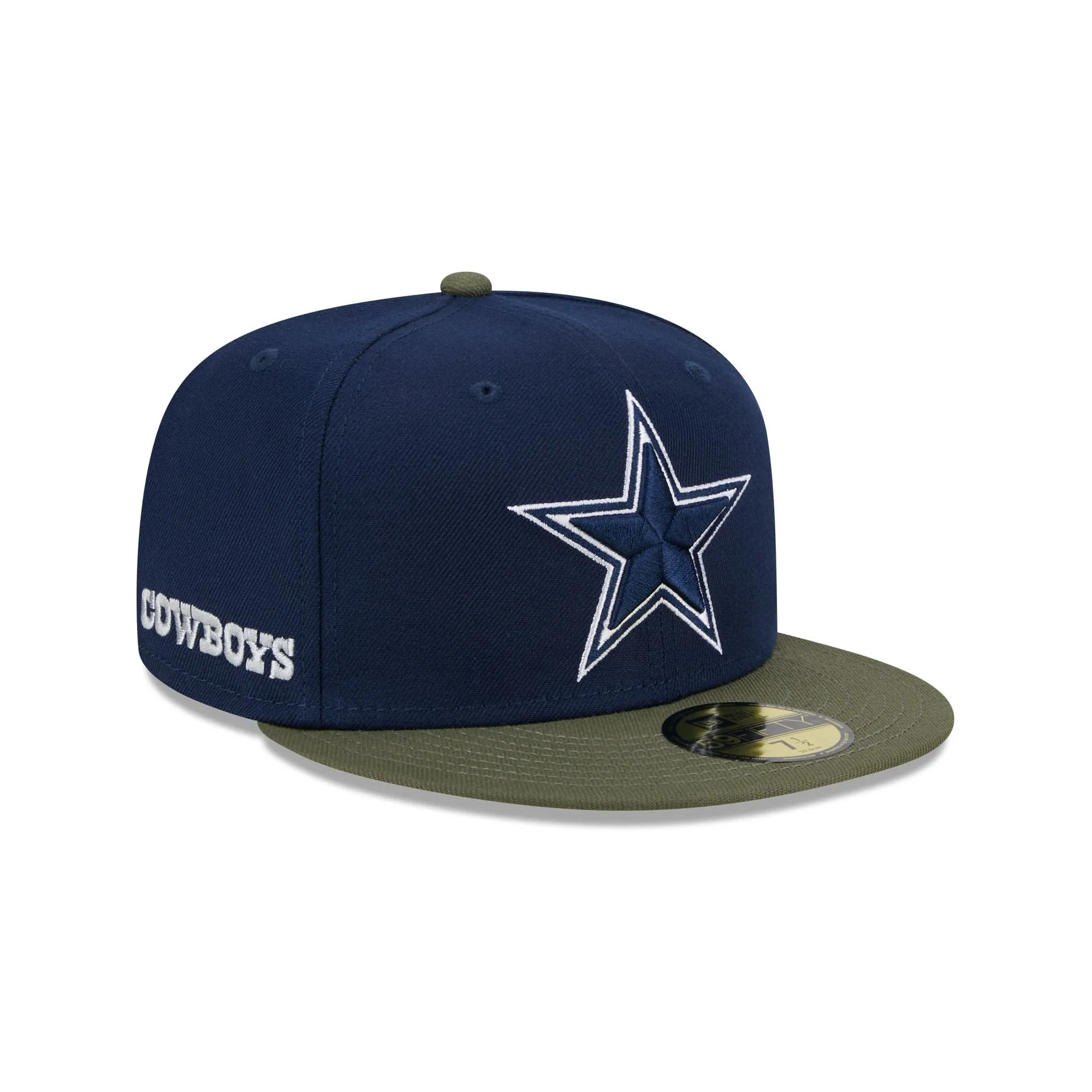 Dallas Cowboys Olive Visor 59FIFTY Fitted Hat