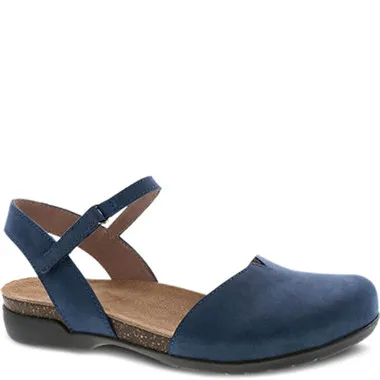 Dansko ROWAN Navy Milled Nubuck Mary Jane Sandals