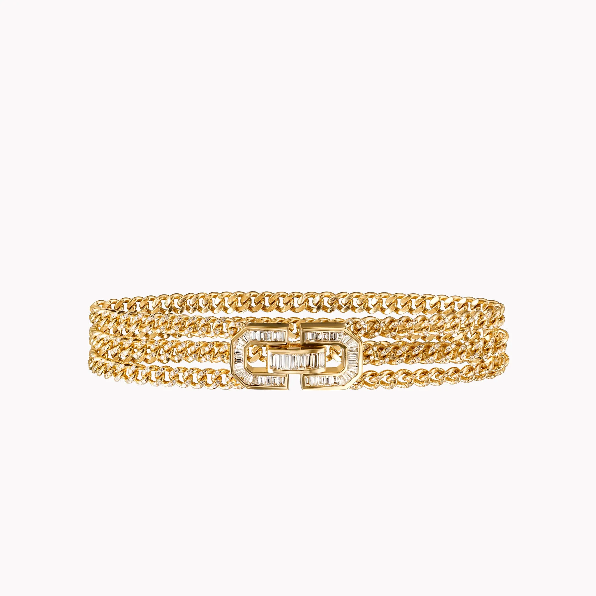 Deco Lock Link Triple Bracelet