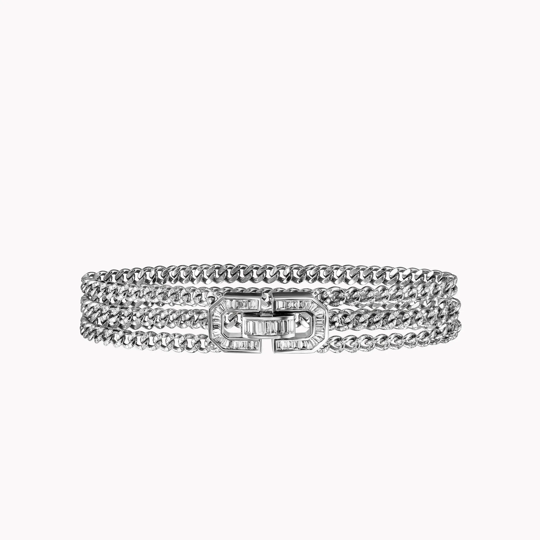 Deco Lock Link Triple Bracelet