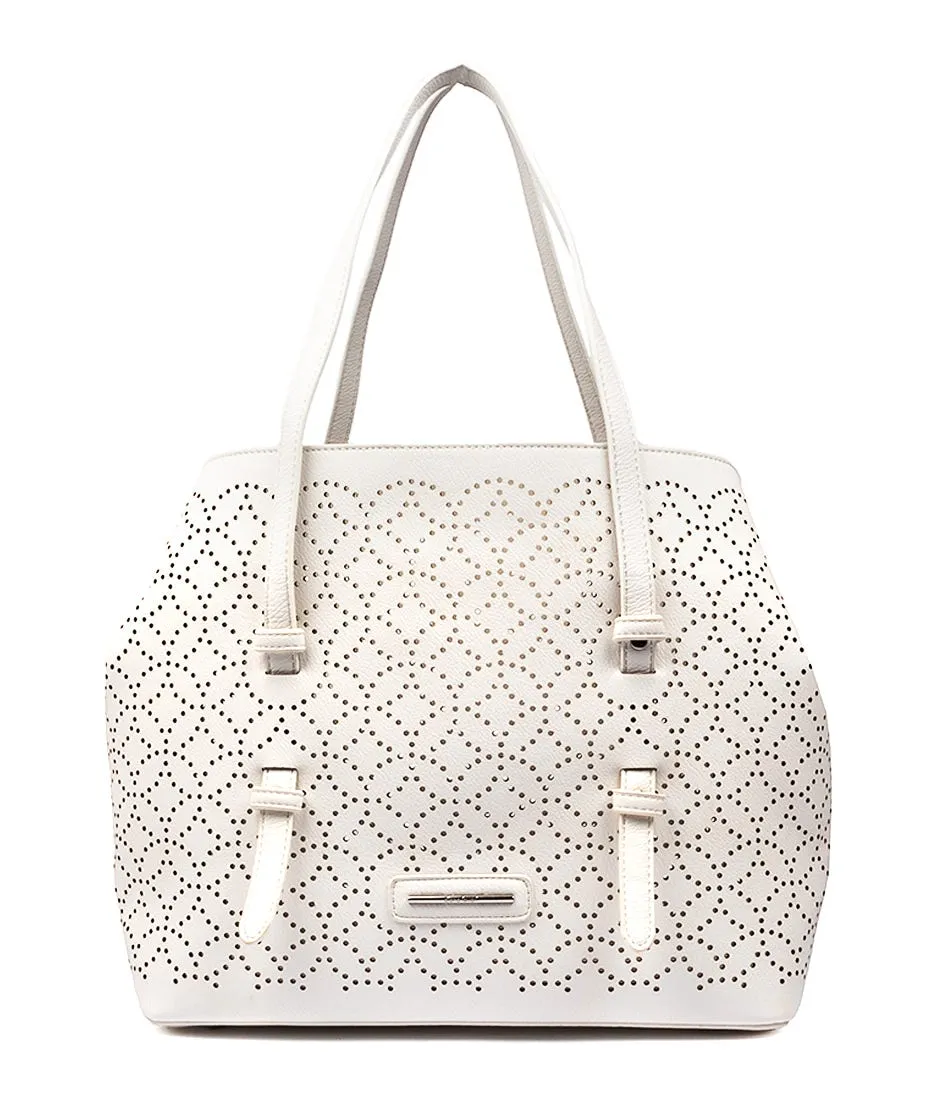 DIANA FERRARI Paris Shoulder Bag White Smooth