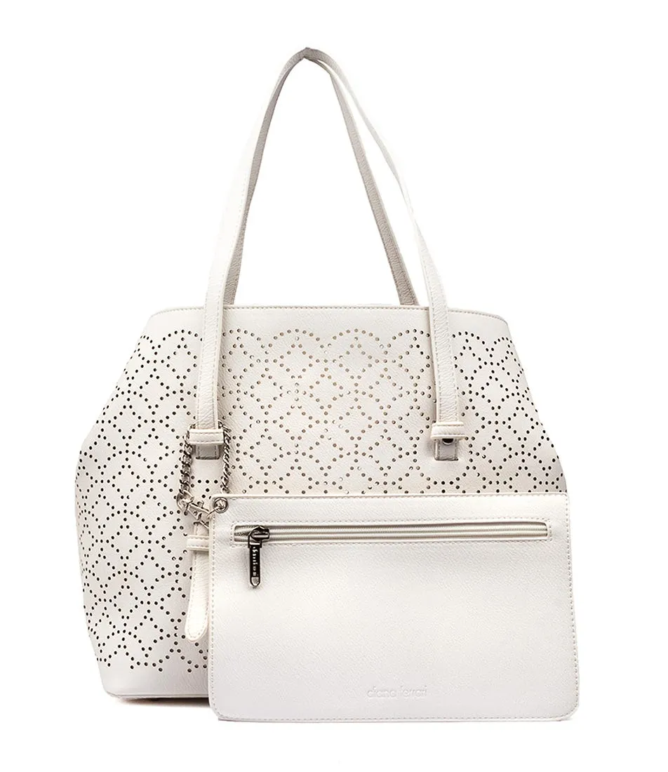 DIANA FERRARI Paris Shoulder Bag White Smooth