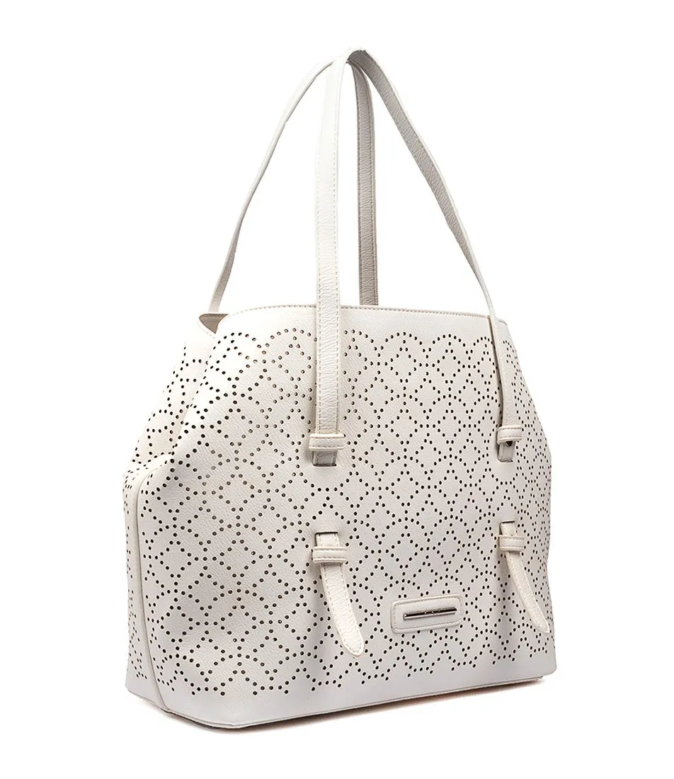 DIANA FERRARI Paris Shoulder Bag White Smooth