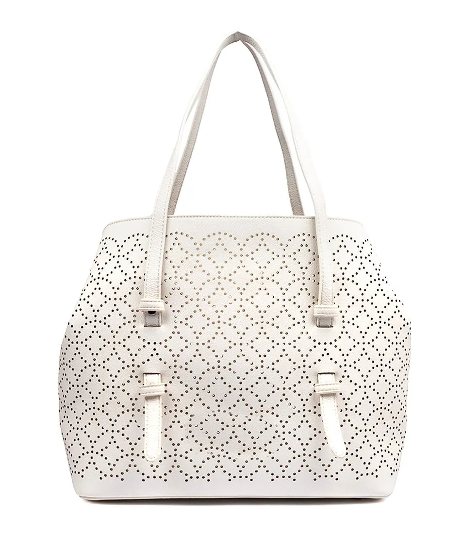 DIANA FERRARI Paris Shoulder Bag White Smooth