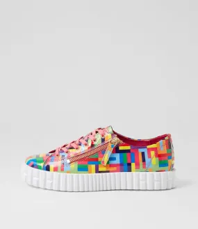 DJANGO & JULIETTE Osloe Pink Stripe Multi Patent Leather Sneakers