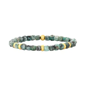 Emerald and Rondelle Pattern Bracelet