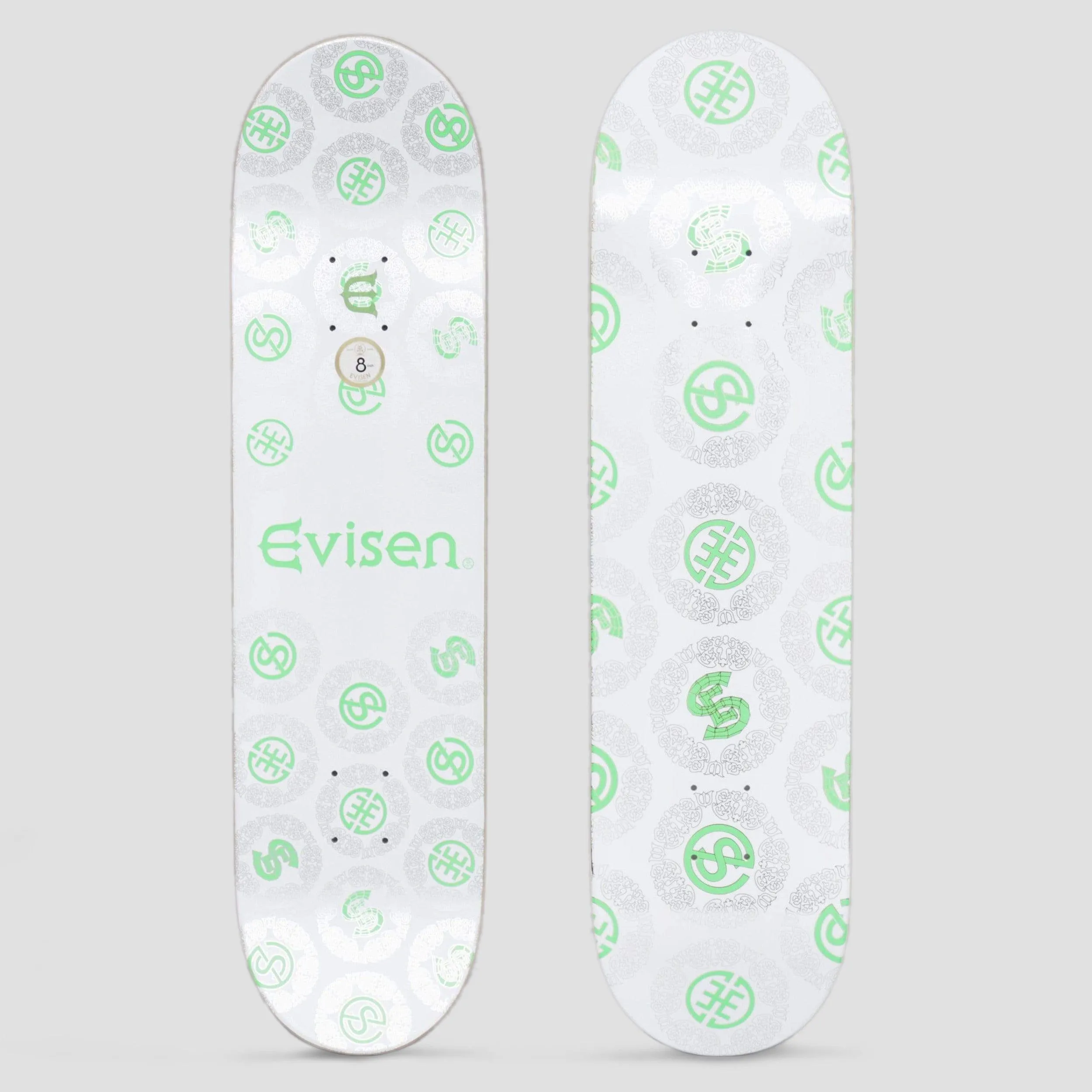 Evisen 8 Circle Syndicate Skateboard Deck White