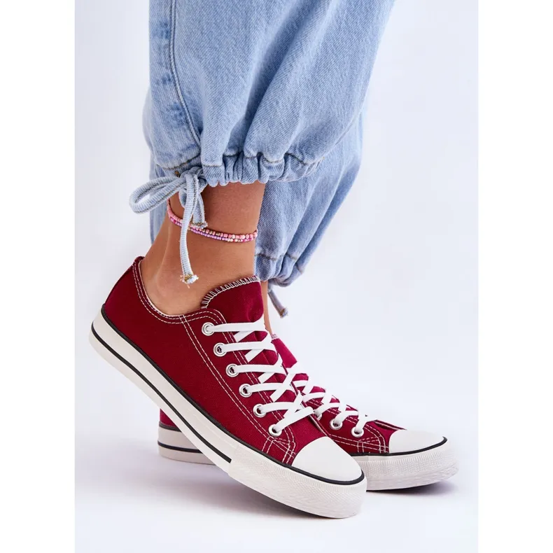 FR1 Women's Classic Low Sneakers Burgundy Vegas red