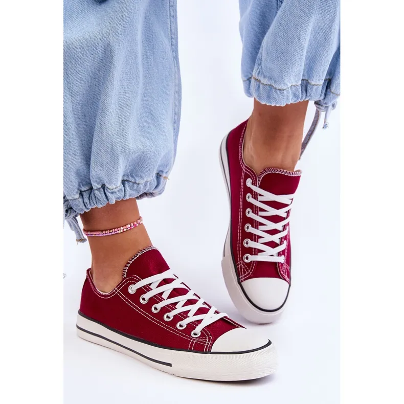 FR1 Women's Classic Low Sneakers Burgundy Vegas red