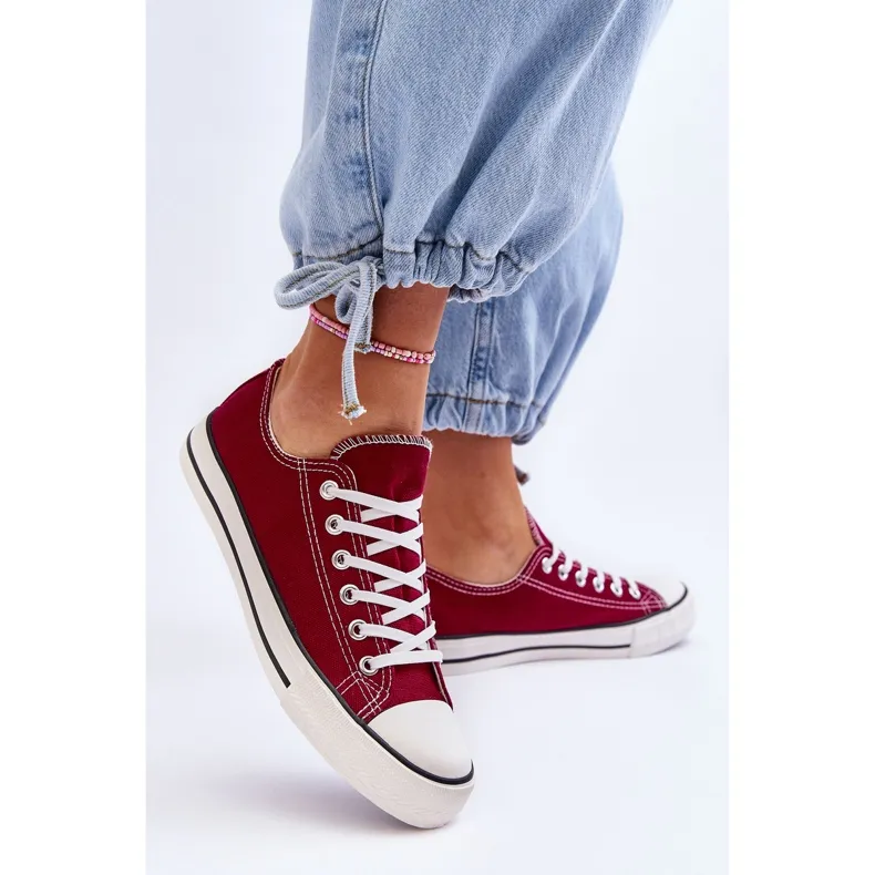 FR1 Women's Classic Low Sneakers Burgundy Vegas red