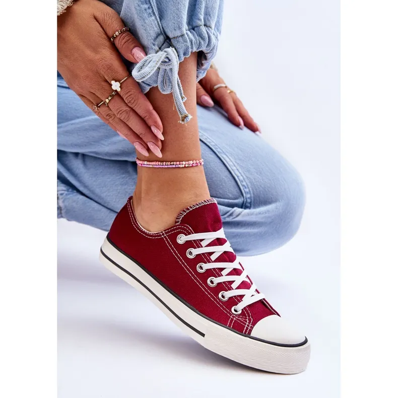 FR1 Women's Classic Low Sneakers Burgundy Vegas red