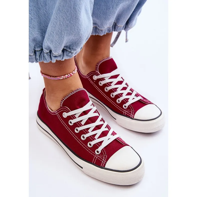 FR1 Women's Classic Low Sneakers Burgundy Vegas red