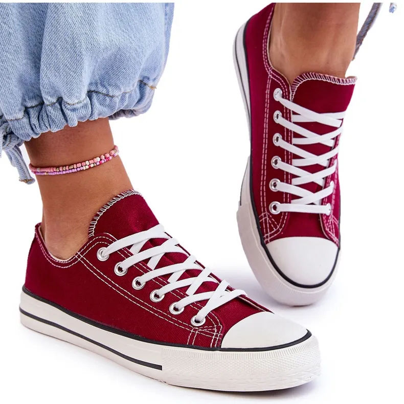 FR1 Women's Classic Low Sneakers Burgundy Vegas red