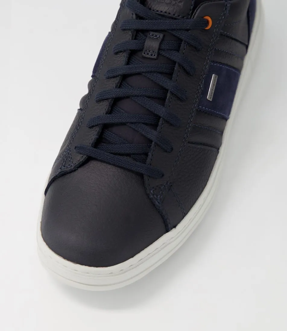 GEOX U Levico B Abx B Navy Leather Suede Sneakers