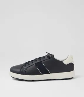 GEOX U Spherica Vs Ec4 C Navy Tumble Leather Sneakers