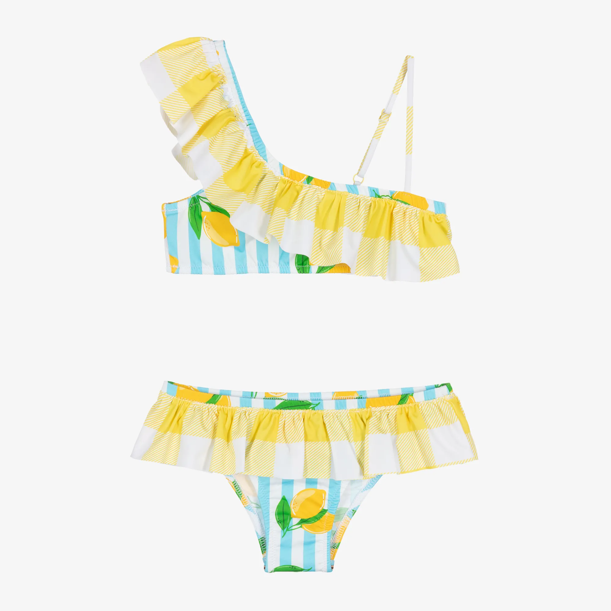 Girls Blue Stripes & Lemons Bikini