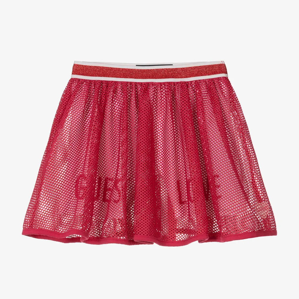 Girls Pink Mesh Skirt