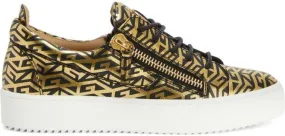 Giuseppe Zanotti Gail monogram-print low-top sneakers Gold