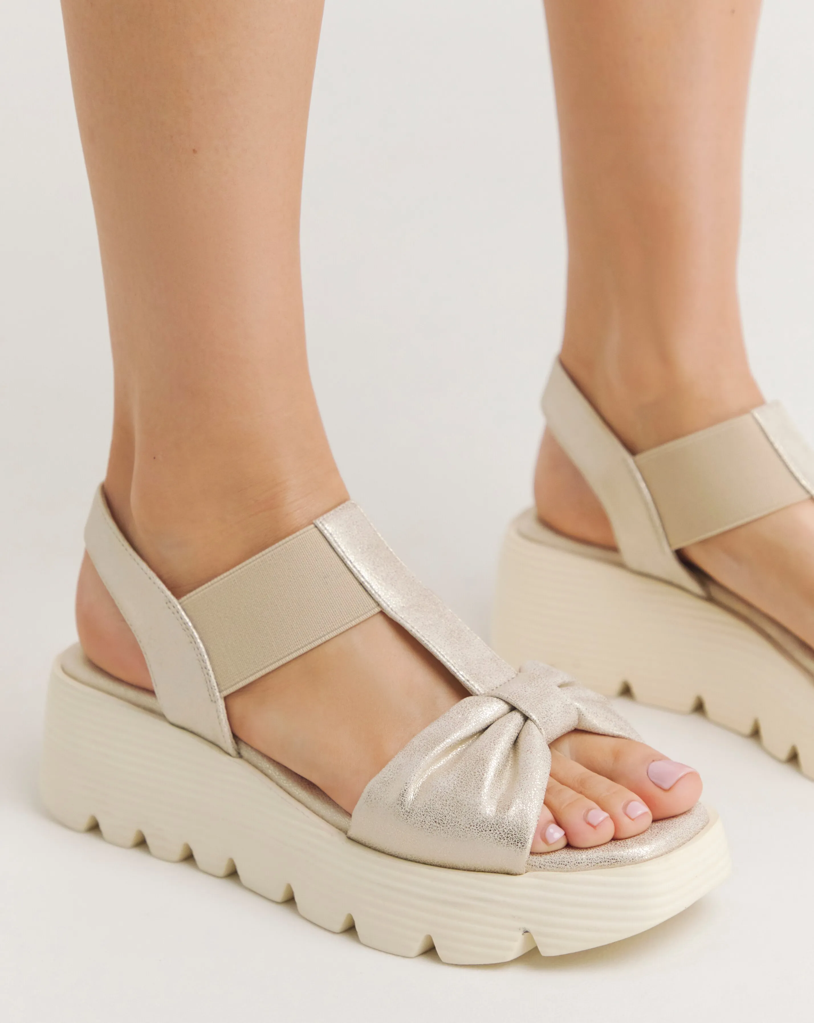 Heavenly Feet Plaza T Bar Wedge Sandals Wide Fit