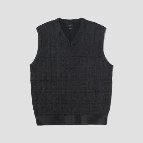 HUF Interlaced Jacquard Overdyed Vest Black