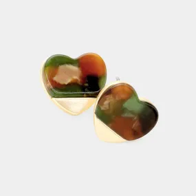 iLLASPARKZ Celluloid Acetate Heart Stud Earrings