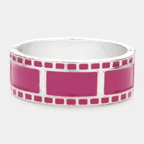 iLLASPARKZ Film Pattern Enamel Hinged Bracelet