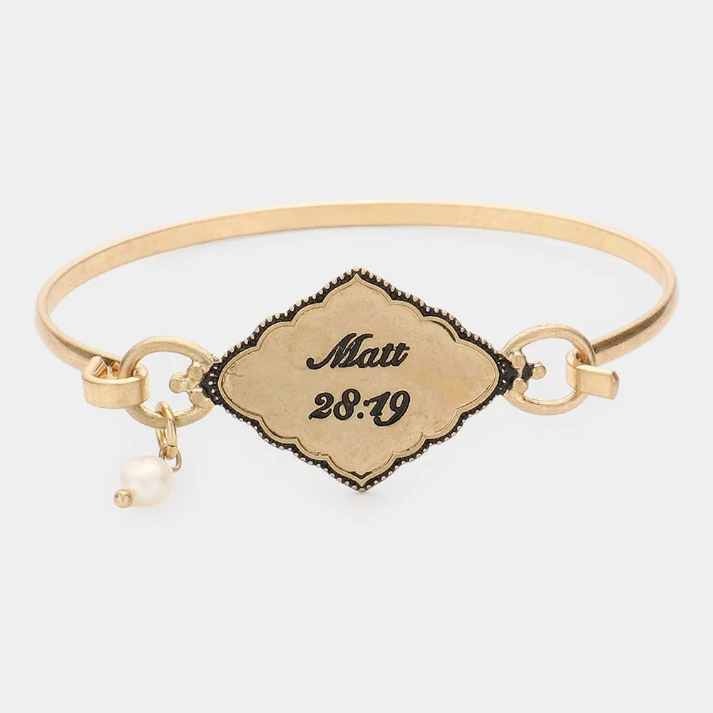 iLLASPARKZ Matt 28:19 Pearl Charm Hook Bracelet