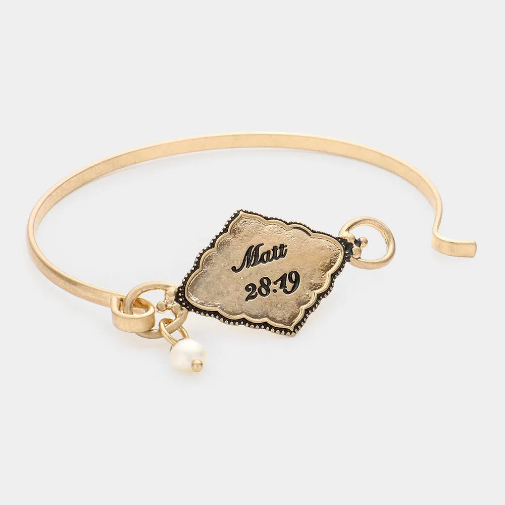 iLLASPARKZ Matt 28:19 Pearl Charm Hook Bracelet