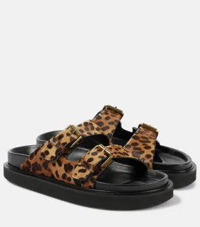 Isabel Marant Lennya leopard-print calf hair sandals