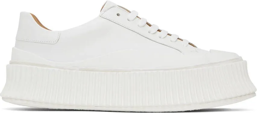 Jil Sander White Platform Sneakers