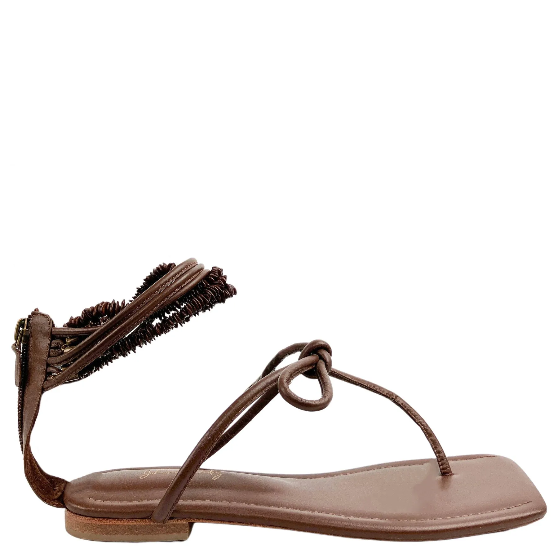 Johanna Ortiz Coastal Jungle Sandals in Chocolate Brown